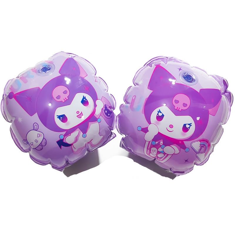 Proberos 2pcs Swimming Floats for Toddler Girls Dual Air Bag Design Cute Purple Kuromi Arm Floats PVC Inflatable Arm Floats for Young Girls Proberos 2pcs Swimming Floats for Toddler Girls Dual Air Bag Design Cute Purple Kuromi Arm Floats PVC Inflatable Arm Floats for Young Girls